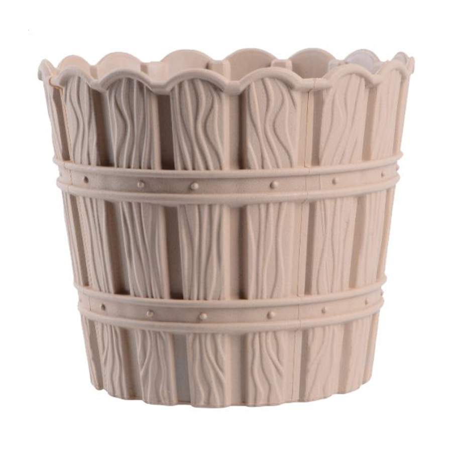 Горщик для квітів Violet House 1052 Bamboo Beige з дренажем, 10.5*11*11 см, 600 мл (1052 BAMBOO BEIGE 0.6 л.)